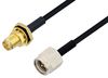 Reverse Polarity SMA Female Bulkhead to SMA Male Cable 48 Inch Length Using PE-SR405FLJ Coax - PE3W04623-48 - Pasternack