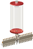 Red Color Key, Clear View Multiple Feed Electro Lubricator, 1 gal Acrylic Reservoir, 17 Feeds, 1/4” OD Tube Outlets, 120V/60Hz - B5162-128AB1712061RW - Oil-Rite Corp.
