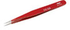 Color Coded Tapered Strong Tip 00 Tweezers, Red, 4.75