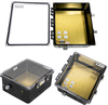 14x12x06 Polycarbonate Weatherproof Outdoor IP66 NEMA 4X Enclosure, 120 VAC MNT PLT Clear Lid Black -- TEBWPC141206-100 - Image