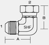 6500 - MALE JIC 37° x FEMALE JIC 90° -- 6500-03-03 - Image