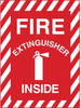 Brady B-302 Polyester Red Fire Equipment Sign - 10 in Width x 7 in Height - Laminated - TEXT: FIRE EXTINGUISHER INSIDE - 122632 - 754473-71583 - R. S. Hughes Company, Inc.