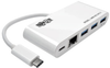 USB 3.1 Gen 1 USB-C Portable Hub/Adapter, 3 USB-A Ports, USB-C PD Charging & Gigabit Ethernet, Thunderbolt 3 Compatible -- U460-003-3AG-C