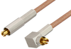 MC-Card Plug to MC-Card Plug Right Angle Cable 48 Inch Length Using RG178 Coax - PE36122-48 - Pasternack