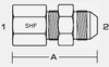 2705 - FEMALE NPT x MALE JIC 37° BULKHEAD -- 2705-04-04 - Image