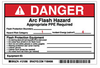 Preprinted Arc Flash Labels, Hazard Category 1 (Danger) - 121098 - Brady Corporation