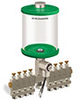 Green Color Key, Clear View Multiple Feed Electro Lubricator, 1 qt Pyrex Reservoir, 8 Feeds, 1/8