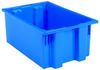 Akro-Mils 1.2 ft, 9 gal 65 lb Blue Industrial Grade Polymer Stackable Tote - 19 1/2 in Length - 15 1/2 in Width - 10 in Height - 35190 BLUE -- 35190 BLUE - Image