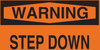 Brady B-120 Fiberglass Reinforced Polyester Rectangle Orange Fall Prevention Sign - 14 in Width x 10 in Height - TEXT: WARNING STEP DOWN - 69608 - 754476-69608 - R. S. Hughes Company, Inc.