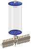 Blue Color Key, Clear View Multiple Feed Electro Lubricator, 1 gal Acrylic Reservoir, 15 Feeds, 1/8