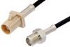 SMA Female to Beige FAKRA Plug Cable 60 Inch Length Using RG174 Coax - PE39345I-60 - Pasternack