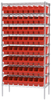 Akro-Mils Shelfmax 2000 lb Adjustable Red Chrome Steel Open Adjustable Fixed Shelving System - 64 Bins - 2000 lb Total Capacity - AWS183630048 RED - AWS183630048 RED - R. S. Hughes Company, Inc.
