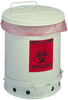 Justrite White Steel 6 gal Safety Can - 15 7/8 in Height - 11 7/8 in Overall Diameter - 697841-00020 - 697841-00020 - R. S. Hughes Company, Inc.