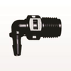 Threaded Elbow Connector, Barbed, Black - N4E431 - Qosina Corp.
