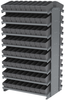 Akro-Mils 800 lb Gray Powder Coated Steel 16 ga Double Sided Fixed Rack - 36 3/4 in Overall Length - 144 Bins - Bins Included - APRD142 GREY - APRD142 GREY - R. S. Hughes Company, Inc.