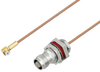 Snap-On MMBX Plug Right Angle to TNC Female Bulkhead Cable 8 Inch Length Using RG178 Coax - PE3C3996-8 - Pasternack