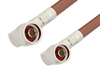 N Male Right Angle to N Male Right Angle Cable 24 Inch Length Using RG393 Coax, RoHS - PE3268LF-24 - Pasternack