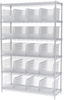 Akro-Mils Akrobin 2000 lb Adjustable Clear Chrome Steel Open Adjustable Fixed Shelving System - 24 Bins - 2000 lb Total Capacity - AWS184830260SC - AWS184830260SC - R. S. Hughes Company, Inc.