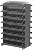 Akro-Mils 800 lb Clear Gray Powder Coated Steel 16 ga Double Sided Fixed Rack - 36 3/4 in Overall Length - 128 Bins - Bins Included - APRD120SC - APRD120SC - R. S. Hughes Company, Inc.