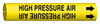 Brady Bradysnap-On B-915 Black on Yellow Plastic Snap-On Pipe Marker - 1/2 in Character Height - Printed Msg = HIGH PRESSURE AIR with Right Arrow - 4075-A - 754476-48564 - R. S. Hughes Company, Inc.