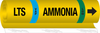 Brady B-689 Black / Blue / Green / White on Yellow Polyester Wrap-Around Pipe Marker - 3/4 in Character Height - Printed Msg = AMMONIA - 57976 - 754476-57976 - R. S. Hughes Company, Inc.