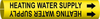 Brady Bradysnap-On B-915 Black on Yellow Plastic Snap-On Pipe Marker - 1 1/4 in Character Height - Printed Msg = HEATING WATER SUPPLY with Right Arrow - 4073-D - 754476-48240 - R. S. Hughes Company, Inc.