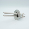 Power Feedthrough, 12000 Volts, 55 Amps, 4 Pins, 0.25″ Nickel Conductors, 2.95″ QF / KF Flange - A0116-5-QF - MPF Products, INC.