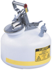 Justrite White Polyethylene 2 gal Safety Can - 14 3/4 in Height - 12 in Overall Diameter - 697841-04971 - 697841-04971 - R. S. Hughes Company, Inc.