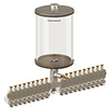 Clear View Multiple Feed Manual Lubricator, 1/2 gal Acrylic Reservoir, 19 Feeds, 1/8
