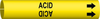 Brady Bradysnap-On B-915 Black on Yellow Plastic Snap-On Pipe Marker - 1/2 in Character Height - Printed Msg = ACID with Right Arrow - 4000-A - 754476-41778 - R. S. Hughes Company, Inc.