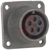 connector,metal circ,box mount recept,no bkshl,size 14s,5 #16 solder socket cont - 70143495 - Allied Electronics, Inc.