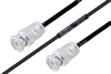 MIL-DTL-17 BNC Male to BNC Male Cable 12 Inch Length Using M17/119-RG174 Coax -- PE3M0100-12