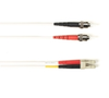1-m, ST-LC, 50-Micron, Multimode, Plenum, White Fiber Optic Cable -- FOCMP50-001M-STLC-WH - Image