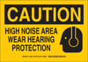 Brady B-302 Polyester Rectangle Yellow Personal Protection Equipment (PPE) Sign - 10 in Width x 7 in Height - Laminated - TEXT: CAUTION - 128564 - 754473-77466 - R. S. Hughes Company, Inc.