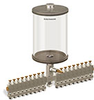 Clear View Multiple Feed Manual Lubricator, 1/2 gal Acrylic Reservoir, 18 Feeds, 1/8