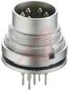 connector,circular din,male receptacle,rear mount,shielding,pcb pins,8 contact - 70151298 - Allied Electronics, Inc.