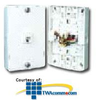 Leviton Surface Mount Wall Phone Jack with 2 Extra Jacks -.. - C2455 - TelephoneStuff.com