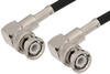 BNC Male Right Angle to BNC Male Right Angle Cable 12 Inch Length Using 53 Ohm RG55 Coax - PE38506-12 - Pasternack