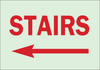 Brady Bradyglo B-324 Polyester Rectangle Green Safety Awareness Sign - 14 in Width x 10 in Height - Glow in the Dark - TEXT: STAIRS - 80259 - 754476-80259 - R. S. Hughes Company, Inc.