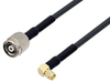 Reverse Polarity TNC Male to SMA Male Right Angle Cable 150 cm Length Using LMR-240 Coax with HeatShrink - PE3W01505/HS-150CM - Pasternack