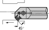 Square Negative Rake 45° Lead -- Style S for Ceramic Inserts