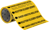 Brady B-946 Black on Yellow Vinyl Self-Adhesive Pipe Marker - 8 in Height - 30 ft Length - Printed Msg = DANGER ASBESTOS INSULATION with Left Arrow - 41592 -- 754476-41592