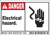Brady B-302 Black / Red on White Rectangle Polyester Electrical Hazard Label - 5 in Width - 3 1/2 in Height - Printed Text = ELECTRIC HAZARD. - 86799 - 754476-86799 - R. S. Hughes Company, Inc.
