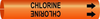 Brady Bradysnap-On B-915 Black on Orange Plastic Snap-On Pipe Marker - 3/4 in Character Height - Printed Msg = CHLORINE - 4310-B - 754473-67002 - R. S. Hughes Company, Inc.