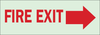 Brady Bradyglo B-347 Polyester / Polystyrene Rectangle White Emergency & Fire Exit Sign - 10 in Width x 3.5 in Height - Glow in the Dark - TEXT: FIRE EXIT - 80296 - 754476-80296 - R. S. Hughes Company, Inc.
