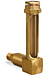 Vented Long Elbow Brass Liquid Level Gage, 2 1/32” Sight Opening, 1/2” Diameter Glass, 1/8” Male NPT Mounting Thread -- B1149-7