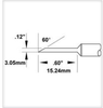 Metcal Smartheat Rework Cartridge SMTC-1170-PK - Hoof Tip - 0.6 in Tip Length - 0.12 in Tip Width - METCAL SMTC-1170-PK - R. S. Hughes Company, Inc.