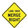 Lane Ends Merge Right Sign - W9-2R - Traffic Safety Warehouse