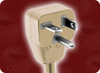 NEMA 6-20P DOWN ANGLE BEIGE to SPLIT SPECIAL HOME // Power Cords // High Voltage Power Cords // Straight Blade Power Cords -- 1723.084S - Image