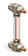 Nylon Liquid Level Gage with Shut-Off, 4” Centerline, 1/2